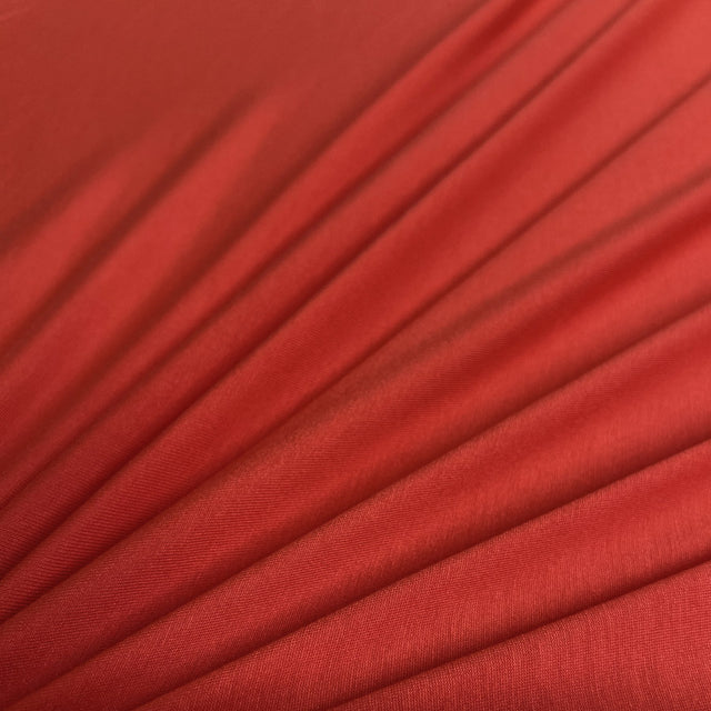 Viscose Jersey Rose Plain Pink Red Knitted Stretch Fabric Cu1