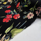 Viscose Lawn Adeline Digitally Printed Floral Black Dress Fabric Roll