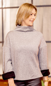 Fine Knit - Double Face Jersey - Black & Grey