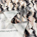 Viscose Poplin Canyon Abstract Tie Dye Print White Brown Black Grey Shirting Fabric Fold