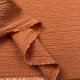 Viscose Seersucker Orange Polyester Elastane Crinkle Dress Fabric Fold