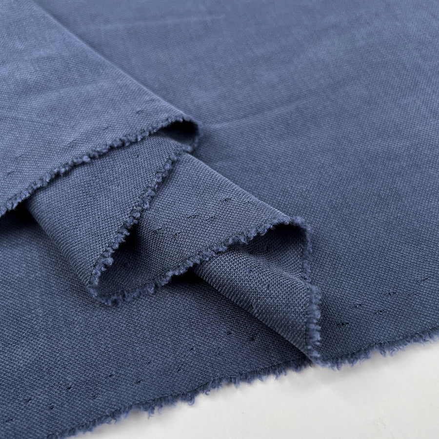 Viscose Tencel Finish Blue Polyester Plain Soft Pique Knit Leisure Wear Fabric Fold