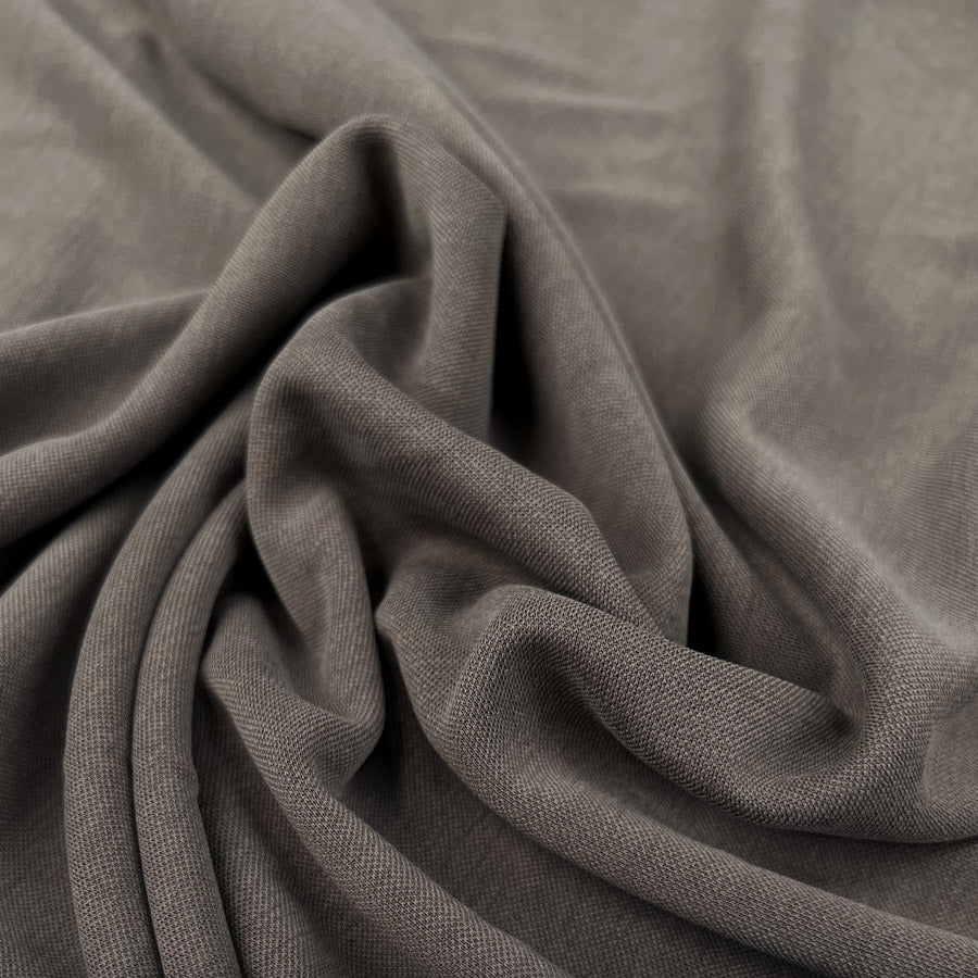 Viscose Tencel Finish Grey Polyester Plain Soft Pique Knit Leisure Wear Fabric