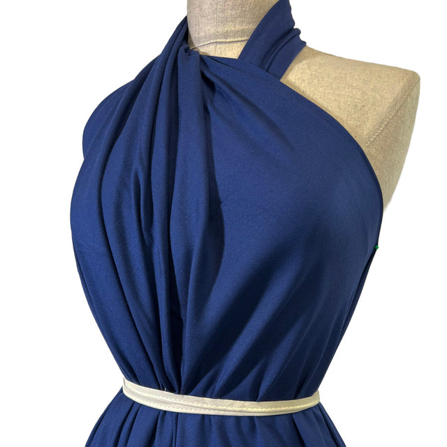 Viscose Twill Navy Dress Fabric Side