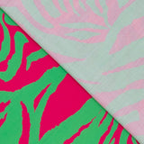 Viscose Woven Dress Fabric Zesty Zebra Pink Green Fold