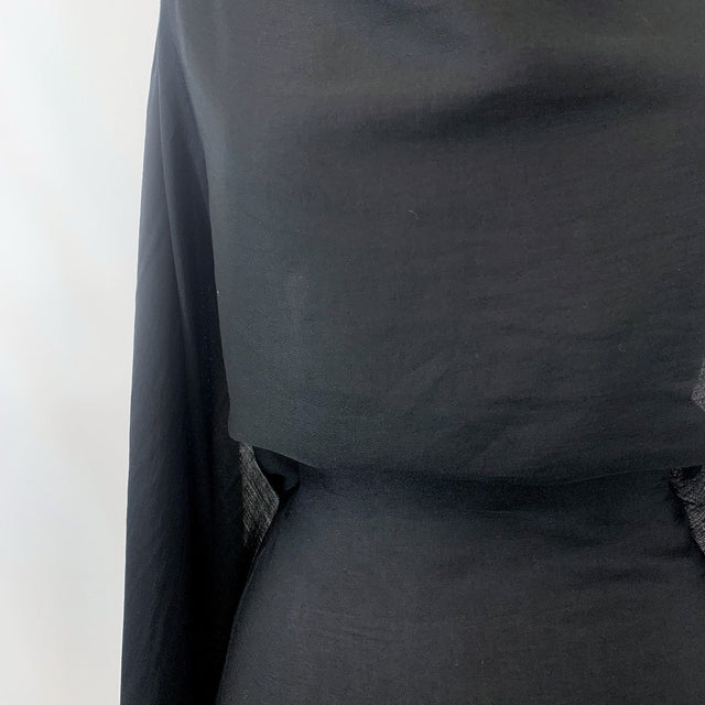 Voily Black Fabulous Poly Viscose Black Voile Fabric Close Up