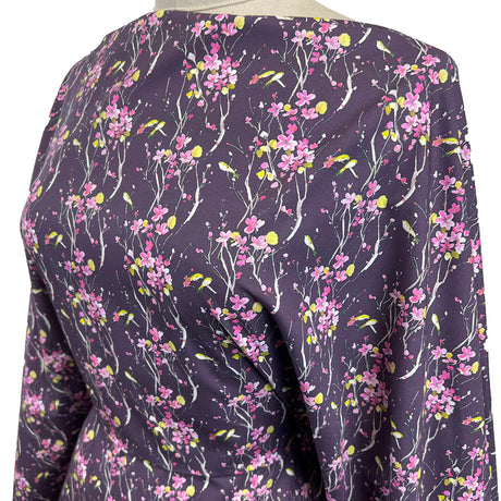 Voyage Armathwaite Blossom Plum Ness Poplin Cotton Dress Fabric Side