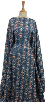 Voyage Armathwaite Peach Navy Ness Poplin Cotton Dress Fabric Mannequin