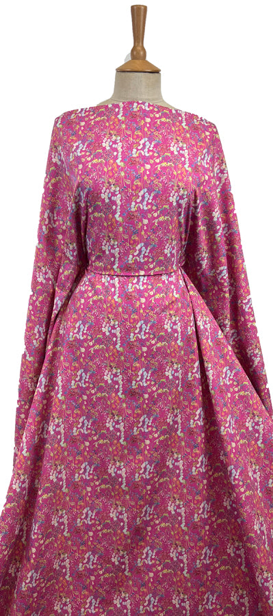 Voyage Hedgerow Fuchia Ness Poplin Cotton Dress Fabric Mannequin