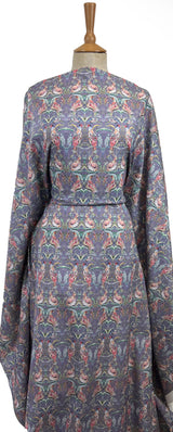 Voyage Netherton Loganberry Heather Morlich Cotton Pheasant Print Purple Dress Fabric Mannequin