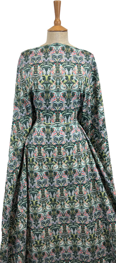Voyage Netherton Pomegranate Emerald Morlich Cotton Dress Fabric Mannequin