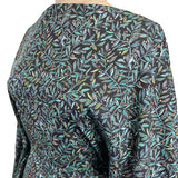 Voyage Torquay Pomegranate Navy Ness Poplin Cotton Dress Fabric Side