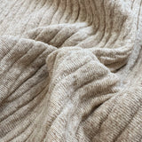 Wadded Bliss Wool Polyester Nylon Elastane Stripe Padded Beige Coating Fabric Knitted In Italy