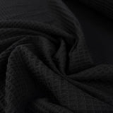 Waffle Black Cotton Woven Textured Pyjama Fabric Cu E21C4427 979B 4516 8E49 799A30D20982