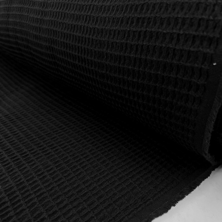 Waffle Black Cotton Woven Textured Pyjama Fabric Roll B6F205F6 337B 4031 907A C4100884Fe16