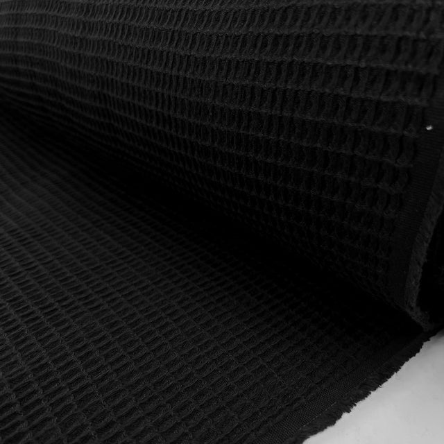 Waffle Black Cotton Woven Textured Pyjama Fabric Roll B6F205F6 337B 4031 907A C4100884Fe16