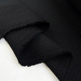 Waffle Wool Coating Black Nylon Woven Pattern Fabric Fold