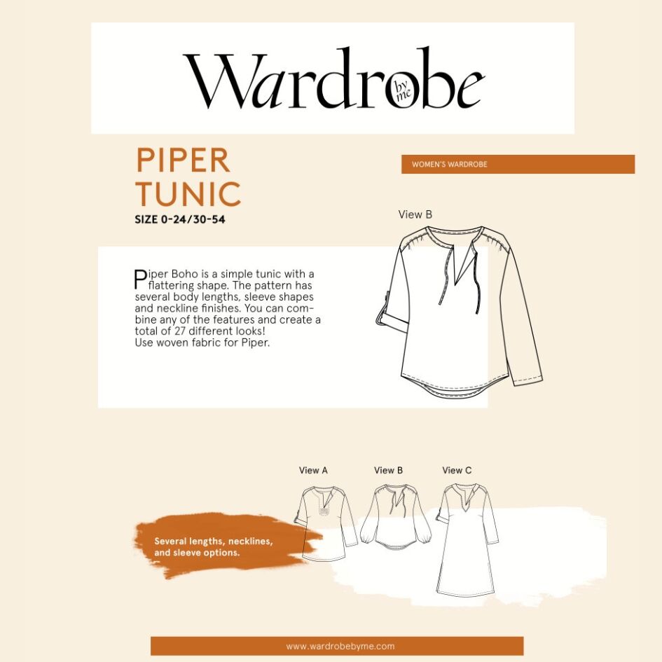Wardrobe By Me Piper Tunic Pattern Cover
