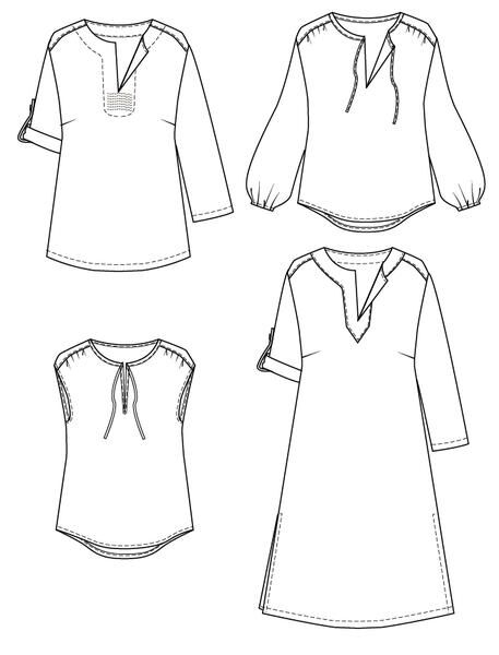 Wardrobe By Me Piper Tunic Pattern Sketch