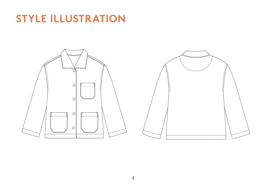 Wardrobe By Me Unisex Painter Jacket Pattern Sketch