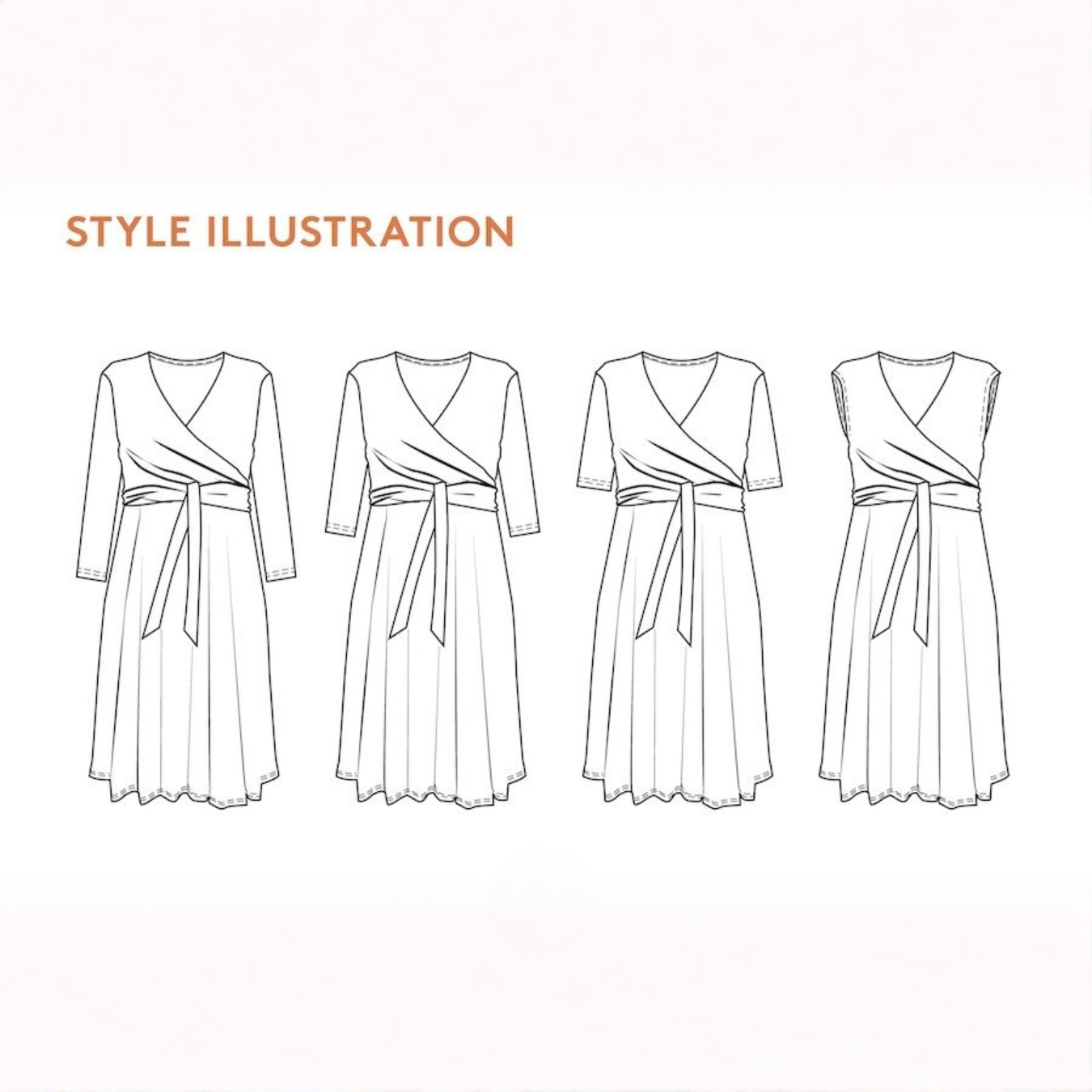 Wardrobe By Me Wanda Wrap Dress Sewing Pattern Illustration