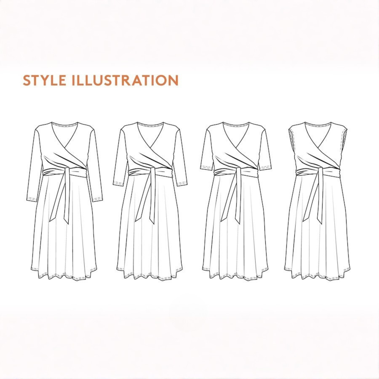 Wardrobe By Me Wanda Wrap Dress Sewing Pattern Illustration