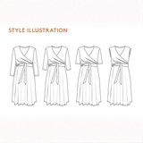 Wardrobe By Me Wanda Wrap Dress Sewing Pattern Illustration
