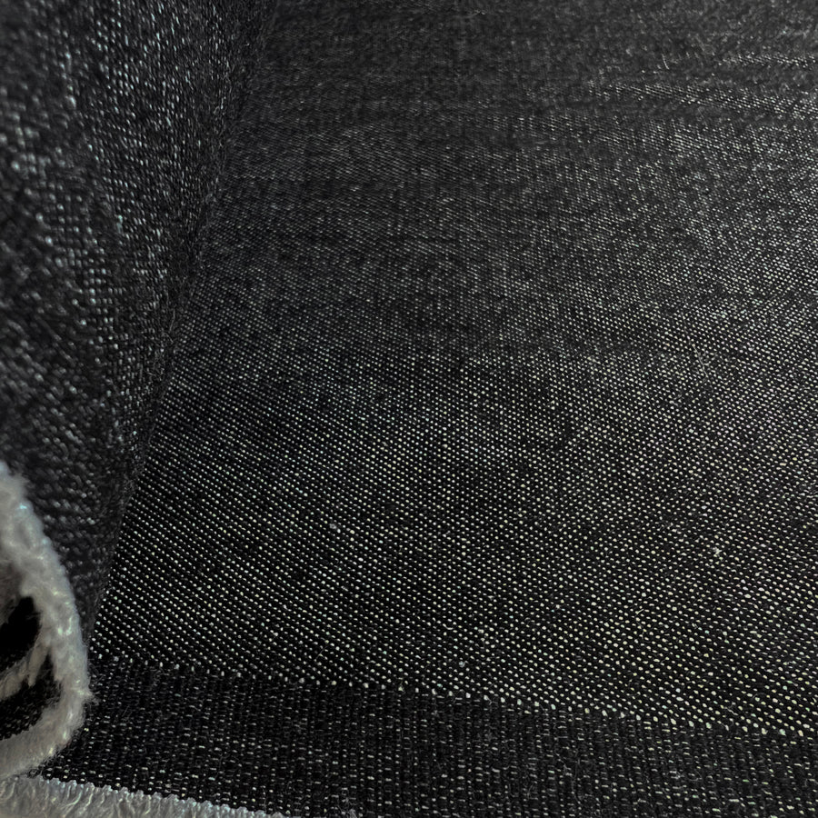 Washed Denim 8oz Black Cotton Woven Fabric Roll