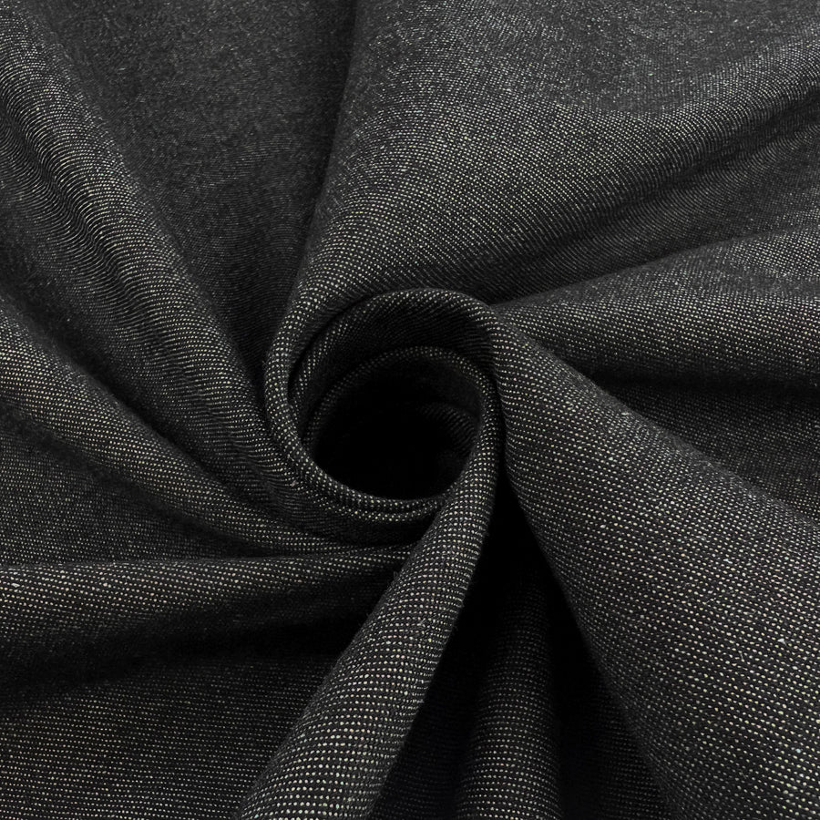 Washed Denim 8oz Black Cotton Woven Fabric Twist