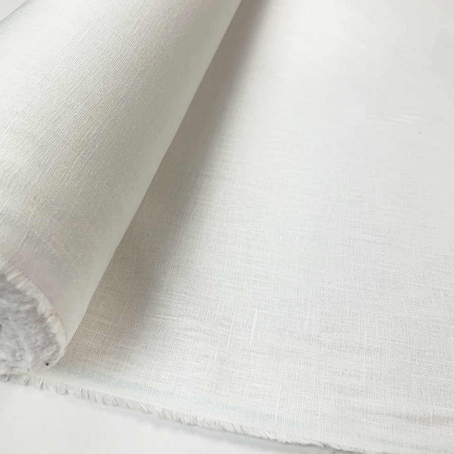 Washed Linen Soft White Fabric Roll