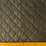 Water Resistant Diamond Quilted Fabric Luxury Quilting Dark Olive Ruler