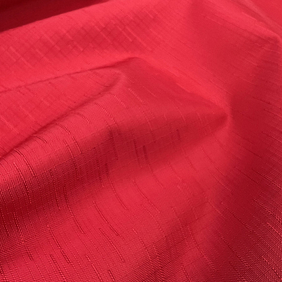 Water Resistant Outdoor Canvas Fabric Linen Slub Look Red