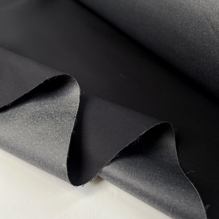 Waxed Cotton Rainford 4oz Twill Dark Grey British Coating Fabric Fold