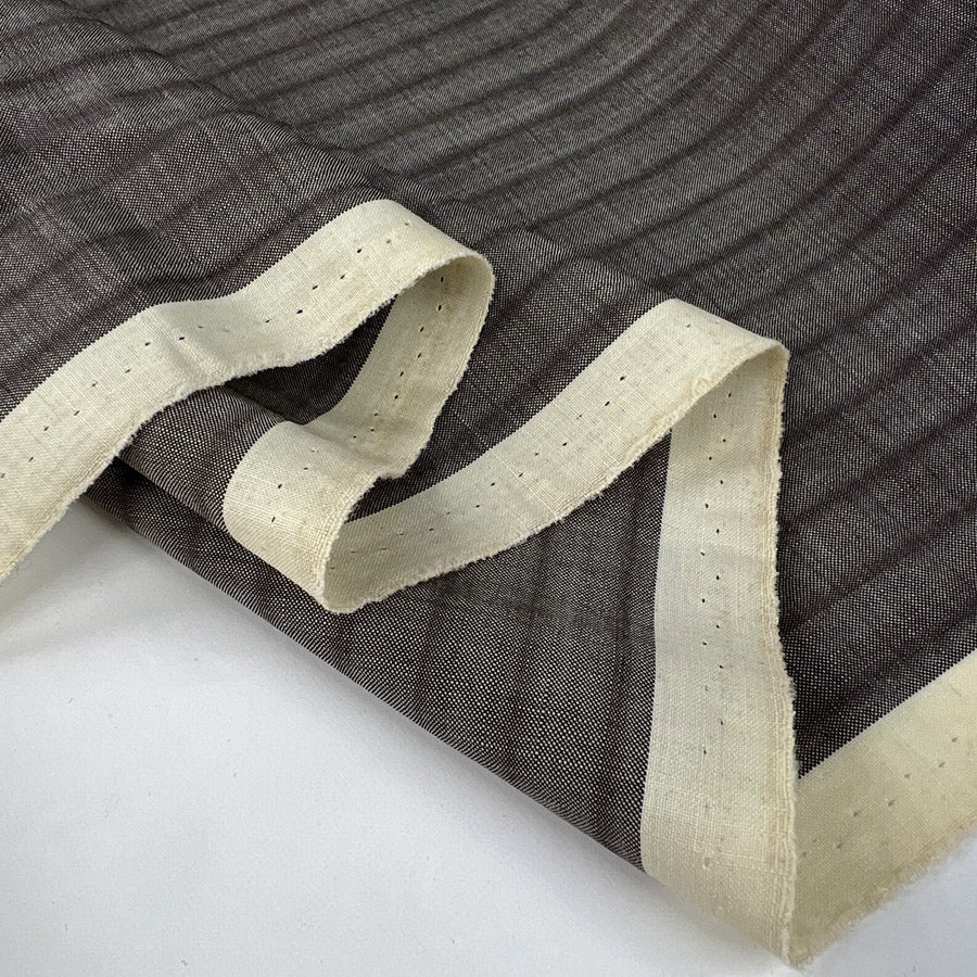 Whispering Grass Fine Lightweight Wool Suiting Fabric Brown Stripe Fold