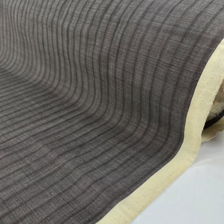 Whispering Grass Fine Lightweight Wool Suiting Fabric Brown Stripe Roll