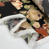 Whispering smith silk black floral italian brown green dress fabric fold