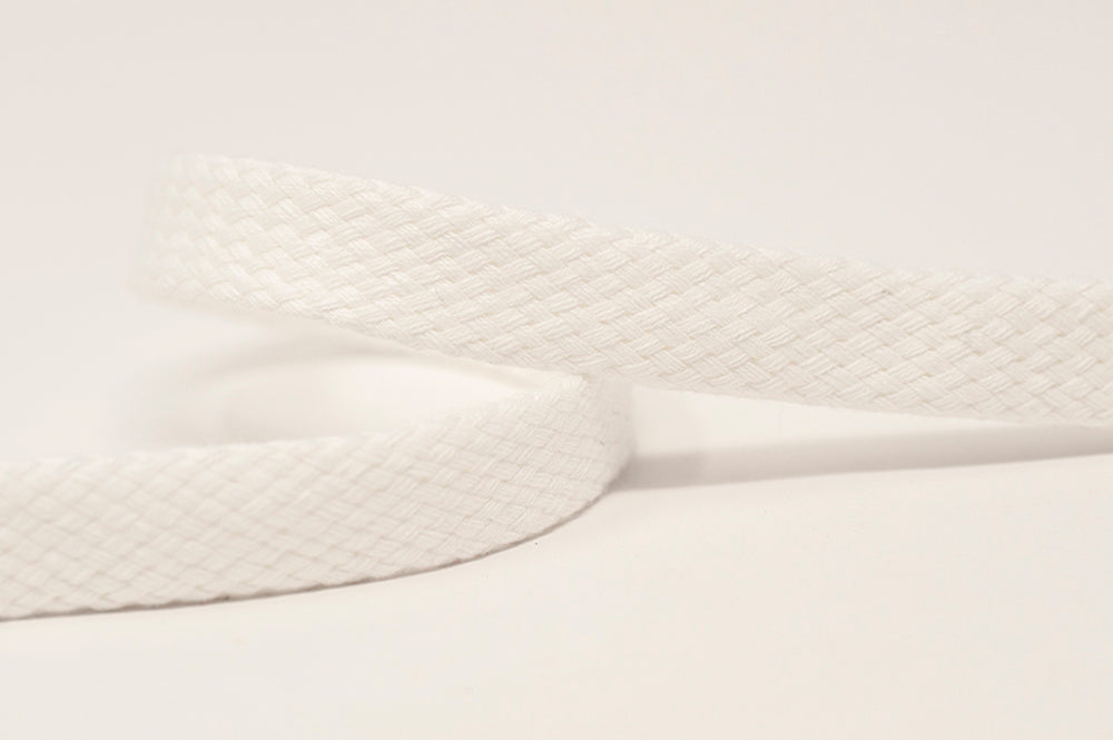 White 14mm Tubular Tape Drawstring