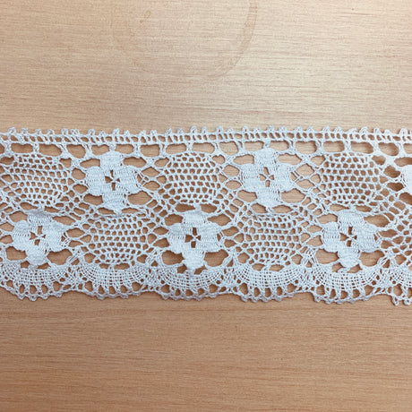 White Floral Crochet Lace Scallop Eyelash Edge Trimming 1