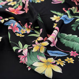 White Lotus Black Multicoloured Floral Viscose Dress Fabric