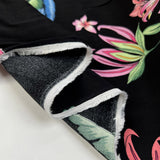 White Lotus Black Multicoloured Floral Viscose Dress Fabric Fold