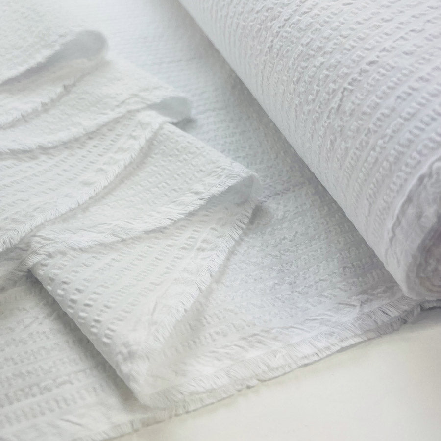 White Proper Seersucker Fabric Bolt