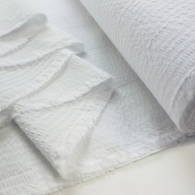White Proper Seersucker Fabric Bolt