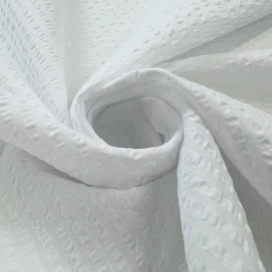 White Proper Seersucker Fabric Twist