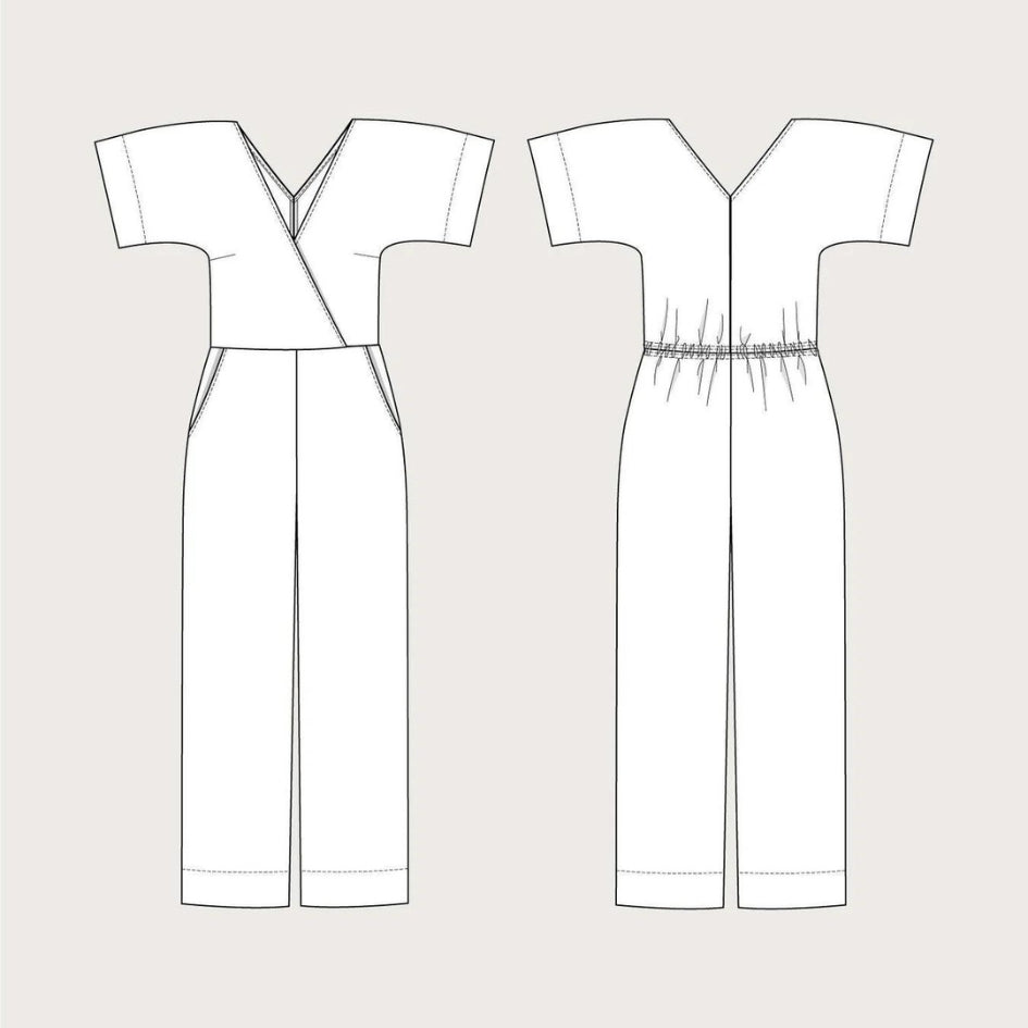 Wide Leg Jumpsuit Pattern The Assembly Line Sketch