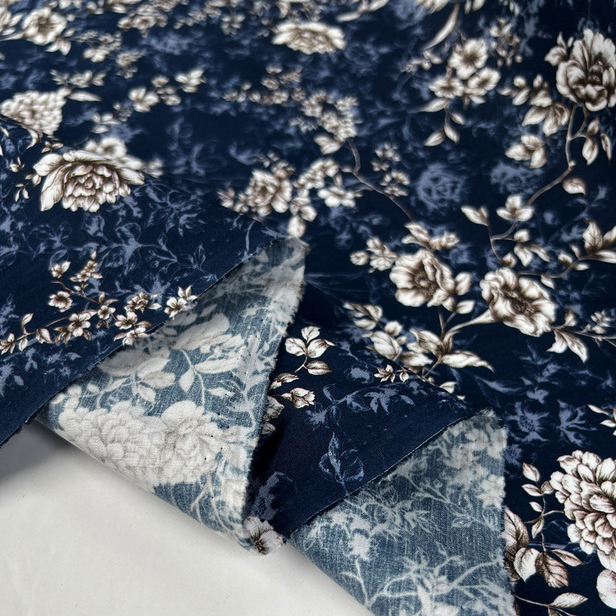 Wide Width Cotton Poplin Fina Oeko Tex Floral Print Navy Craft Fabric Fold C5F4Cdec 4F17 4E66 8Dc5 70A28D22A72A