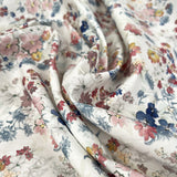 Wide Width Cotton Poplin Leia Oeko Tex Floral Print White Craft Fabric