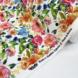Wide Width Cotton Poplin Nola Oeko Tex Floral Print Colourful Craft Fabric Roll