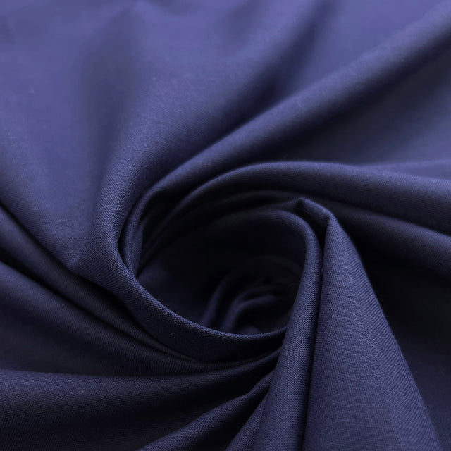 Wide Width Plain Polycotton Fabric  Sheeting Polycotton Navy Twist