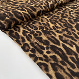 Wild Expressions Savannah Leopard Linen Viscose Brown Woven Animal Print Dress Fabric Bolt