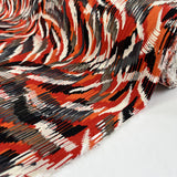 Wild Flame Viscose Spandex Red Black Abstract Dress Fabric Roll